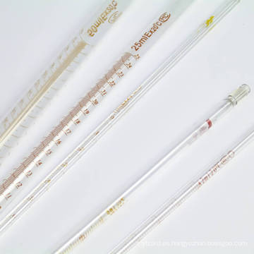 Pipetas de medición de vidrio de 0.1 ml, 0.2 ml, 0.5 ml, 1 ml, 2 ml, 5 ml, 10 ml, 15 ml, 20 ml, 25 ml, 50 ml